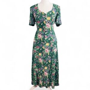 Floral Green Midi Dress